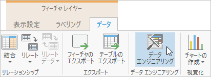 データ コンテキスト タブのデータ エンジニアリング ボタン