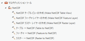 [マルチディメンション] ツール ボックスの [NetCDF] ツールセット