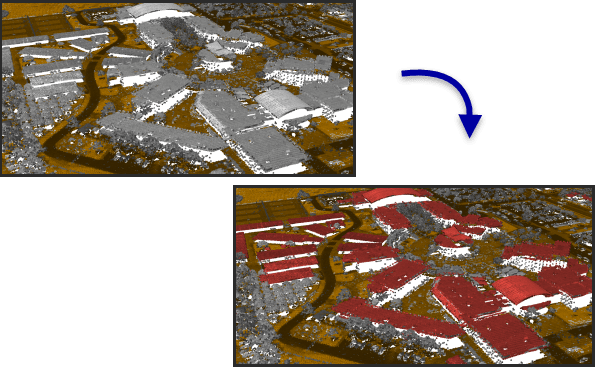 [LAS の建物分類 (Classify LAS Building)] ツールの図