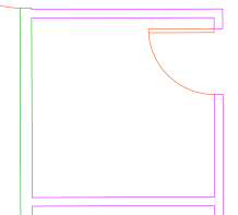 さまざまな色で定義された開き戸付きのユニット境界
