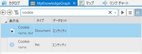 キーワードを入力して Enter キーを押して、検索によってグラフ アイテムを見つけます。