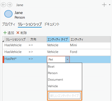 指定した名前で新しいエンティティ タイプを作成します。