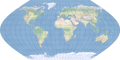 エケルト図法 (第 5 図法) の例