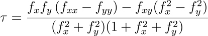 コンター測地線のねじれ率の方程式