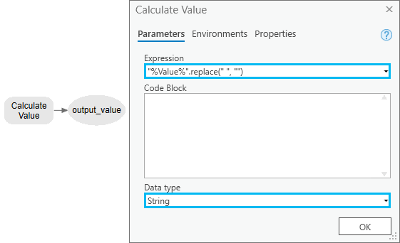 [値の計算 (Calculate Value)] ツールのダイアログ ボックス