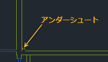 AutoCAD のアンダーシュートの例