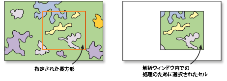 長方形で抽出ツールの例