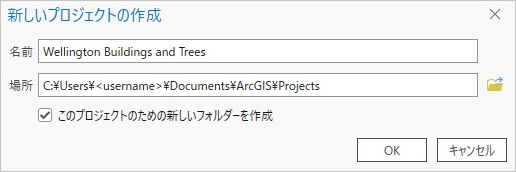 新しいプロジェクトの作成 ダイアログ ボックス