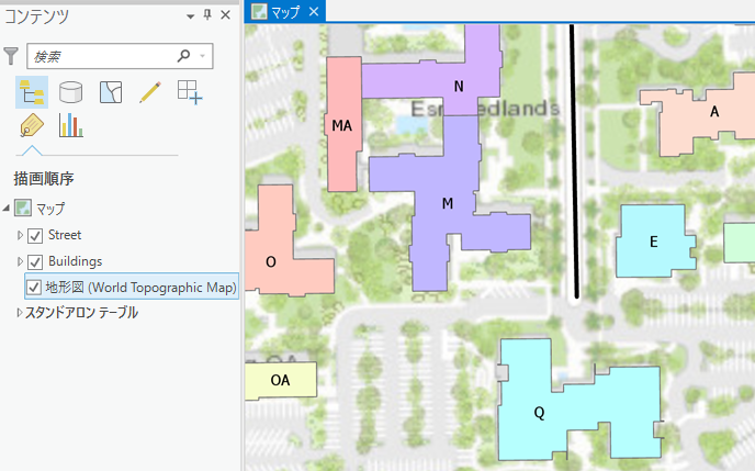 Esri キャンパスのマップ