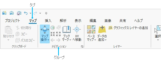 ArcGIS Pro のリボン