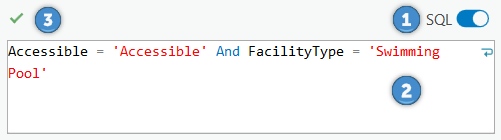 SQL モードの検索条件設定