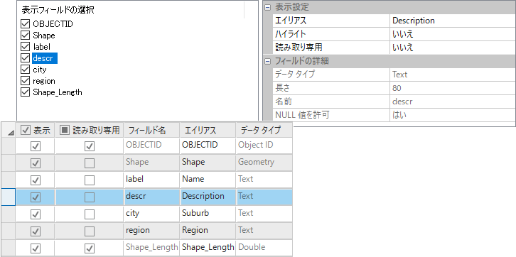 ArcMap と ArcGIS Pro のフィールド プロパティ