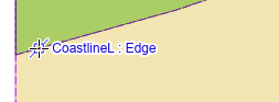 Vertex placed along the edge of a CoastlineL feature