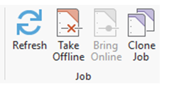 [ジョブ] グループの [ジョブ] タブの [ジョブのクローン化] ボタン