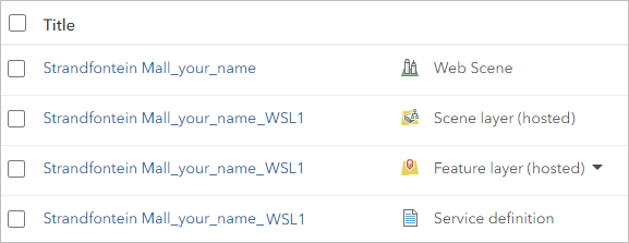 マイ コンテンツの Web シーンのアイテム マイ コンテンツの Web シーンのアイテム