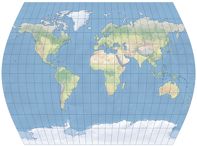 タイムス図法の例 タイムス図法の例