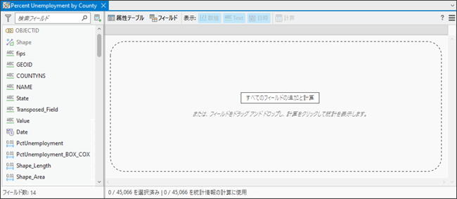 フィールド パネルと空の統計パネルを含むデータ エンジニアリング ビュー フィールド パネルと空の統計パネルを含むデータ エンジニアリング ビュー