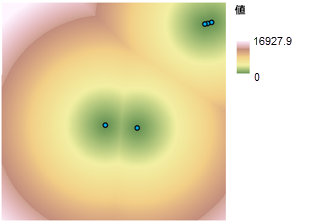 既存の学校の場所からの距離の入力 既存の学校の場所からの距離の入力