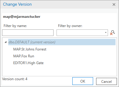 バージョンの変更ダイアログ ボックス バージョンの変更ダイアログ ボックス