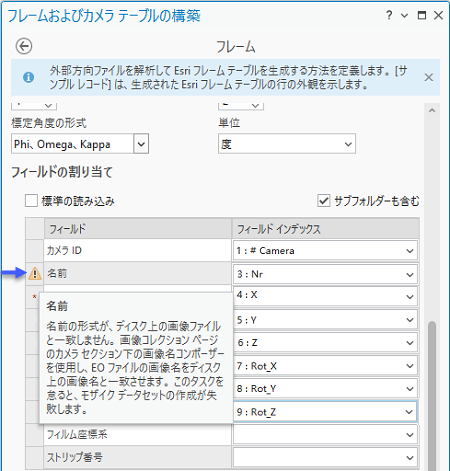 フレームの構築に関する警告 フレームの構築に関する警告