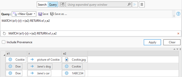関連エンティティとそれらを接続するエンティティが返されます。 関連エンティティとそれらを接続するエンティティが返されます。