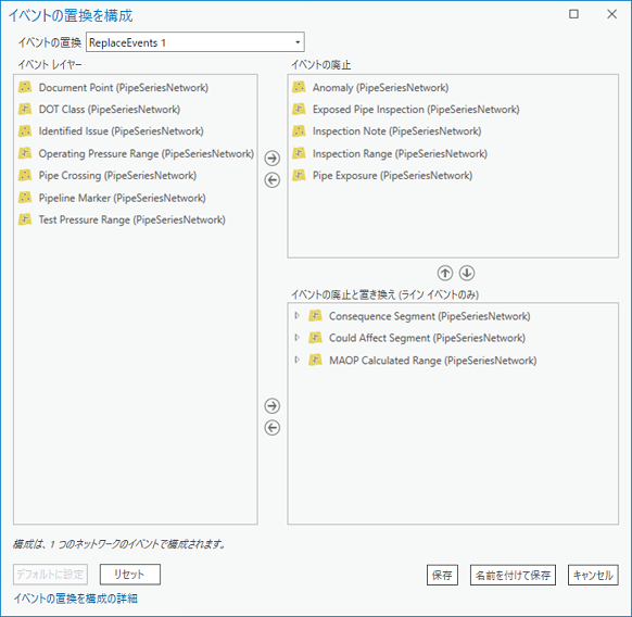 構成されたイベントの置換 構成されたイベントの置換