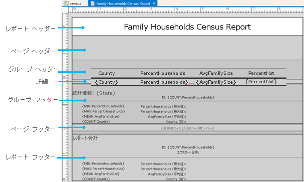 レポート サブセクションの概要 レポート サブセクションの概要