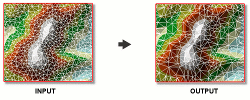 TIN の頂点を単純化 (Decimate TIN Nodes) の図 TIN の頂点を単純化 (Decimate TIN Nodes) の図
