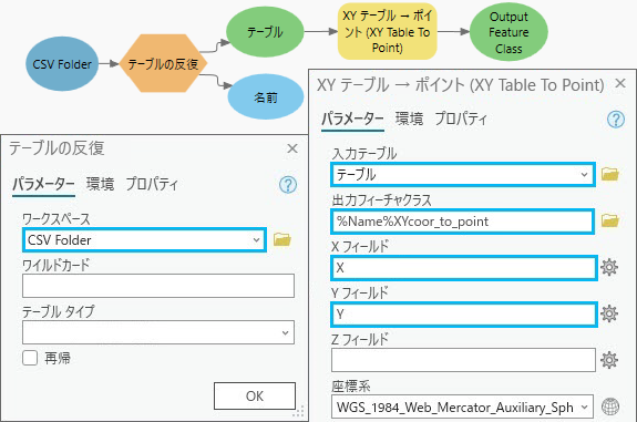 csv 入力でのテープルの反復の使用 csv 入力でのテープルの反復の使用