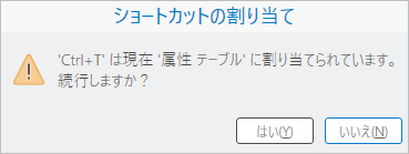 ショートカットの割り当てのプロンプト ショートカットの割り当てのプロンプト