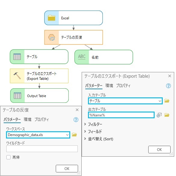 入力でのテーブルの反復の使用 入力でのテーブルの反復の使用
