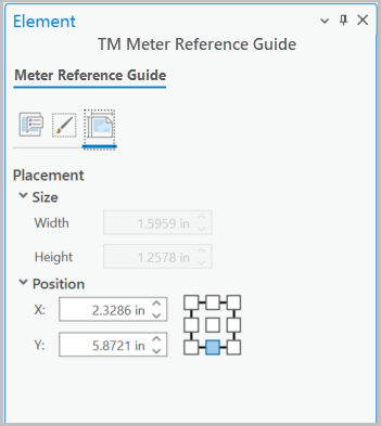 Element pane for Meter Reference Guide element with the Placement tab active