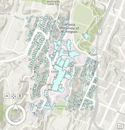 ウェリントンの建物データを表示するローカル シーン