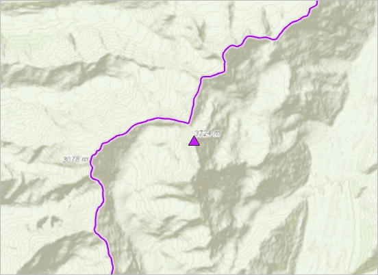 クック山を示すマップ