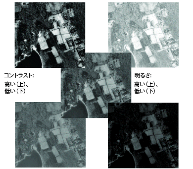 明るさとコントラストの例