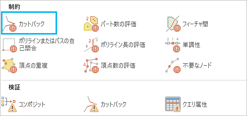 すぐに使用できるルール ギャラリーのカットバック チェック