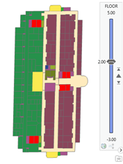 レンジ スライダーを使用した 2 階のフロア プランのアニメーション化