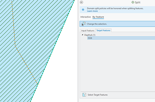 Split tool applied to a DepthsA feature