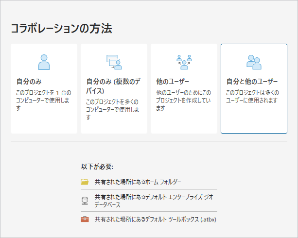 ウィザードのコラボレーション ページ