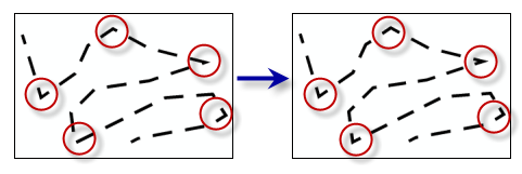 [角度でコントロール ポイントを設定 (Set Control Point By Angle)] ツールの例