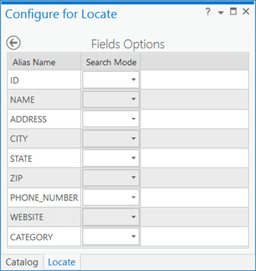Configure for Locate view Configure for Locate view