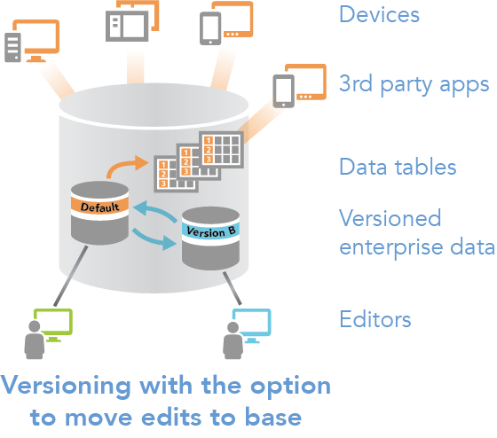 Editing with versions with the option to move edits to base Editing with versions with the option to move edits to base