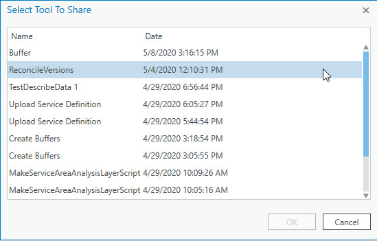 Select Tool To Share pane Select Tool To Share pane