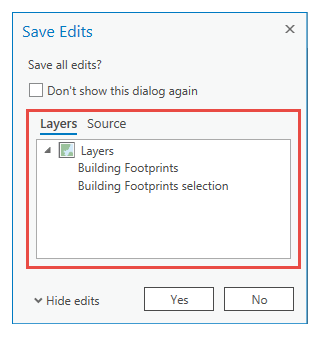 Save Edits Layers