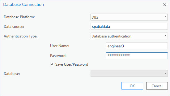 Example Db2 connection using a cataloged database Example Db2 connection using a cataloged database