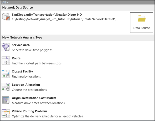 The network analysis layers will be created using a local network dataset. The network analysis layers will be created using a local network dataset.