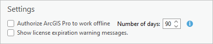 Settings for offline license use Settings for offline license use