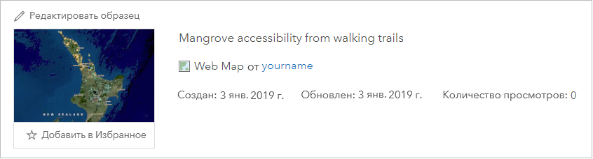 Страница элемента веб-карты