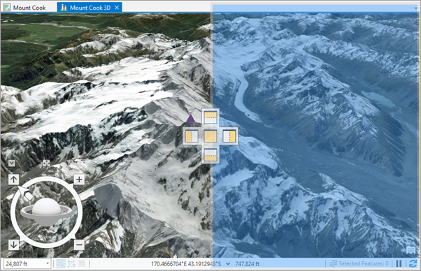 Сцена Mount Cook 3D прикрепляется к док-станции
