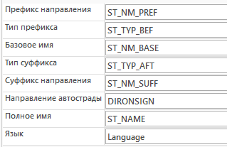 Сопоставление полей для источника ребер в Путевом листе